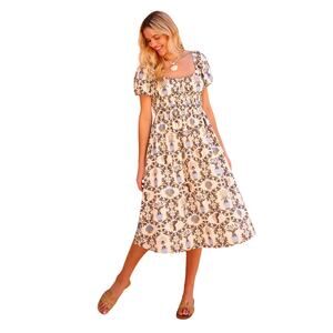 NEW Everyone Loves The Weekend Cotton Positano Dress in Shell Print - Size S